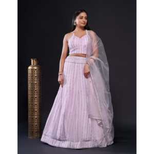 Vestidos de Noche de Diseñador, Elegantes Lehenga Choli con Lentejuelas y Bordado Zari para Fiestas - Product Image 2