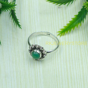 Bague en Aventurine verte, en argent Sterling 925, avec pierre verte, minimaliste, bagues de fiançailles pour femmes, bijoux en Aventurine - Product Image 3