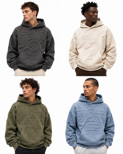 Pulls à capuche brodés personnalisés pour l'hiver, effet délavé, style streetwear oversize, marque de vêtements à étiquette privée, vente en gros, directement de l'usine - Product Image 3