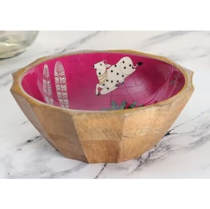 Tazón de Servir de Madera de Acacia de Alta Calidad, Diseño Antiguo, Tazón de Madera con Estampado a Mano - Product Image 6