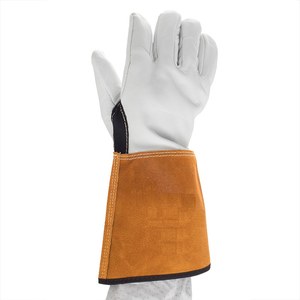 Gants de soudage TIG en cuir de vachette à grain fin sur mesure, résistants, avec des caractéristiques imperméables, anti-coupures et ignifuges pour les soudeurs - Product Image 1