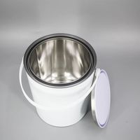 Seau à peinture métallique rond de 4 L en gros pour apprêt et peinture à finition métallique, impression de marque personnalisée