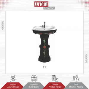 Revendeur fiable proposant des articles sanitaires de qualité supérieure, des lavabos sur pied en céramique blanche de design unique, provenant d'Inde. - Product Image 2