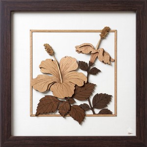 Arte Mural Decorativo Moderno Multifuncional con Marco de Madera, Panel con Incrustaciones Florales Cortadas con Láser en Madera Natural Premium - Product Image 1