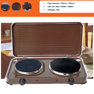 Fornello Elettrico Portatile a Doppio Bruciatore da 2500W con Scocca in Metallo e Coperchio - Elettrodomestico da Cucina - Product Image 6