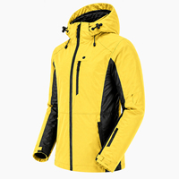 Veste de ski à capuche chauffante imprimée de haute qualité - Tex, imperméable, coupe-vent, respirante, isolée thermiquement, grande taille