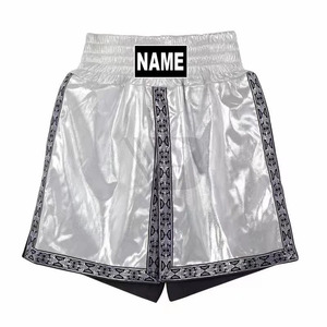Nouvelle Arrivée Shorts de Boxe Muay Thai Personnalisables en Satin Taille Haute avec Cordon Anti-Plis Séchage Rapide Respirant pour Hommes - Product Image 1