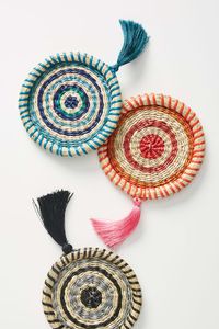 Colorful Handwoven Export Quality Rattan Coaster Set with Tassels Boho Style Premium Modern <b>Table</b> Mats for Kitchen and Dining - Product Image 5