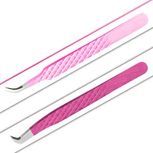 Pince à épiler professionnelle d'extension de cils en acier inoxydable Semi incurvée en vrac Logo privé outil d'accessoires de beauté - Product Image 2