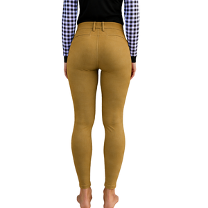 Pantalon d'équitation pour femme Mustard, taille haute, extensible, avec grip aux genoux, pour l'entraînement et la compétition, vêtements de sport - Product Image 2