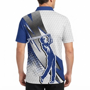 Polo de golf personnalisé par sublimation pour homme, athlétique, à séchage rapide, respirant, à manches courtes, pour tournoi, tenue d'équipe, uniforme de performance - Product Image 2