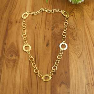 Wholesale Brass <b>Chain</b> Necklace for Women <b>Gold</b> <b>Plated</b> Geometric Link OEM ODM Custom Fashion Jewelry Manufacturer - Product Image 4