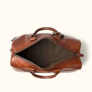 Genuine Leather <b>Duffel</b> <b>Bag</b> with Adjustable Strap Zipper Closure 20-30L Capacity for Men Travel Casual Style - Product Image 6
