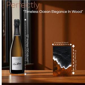 Urna de Resina con Diseño de Olas Oceánicas, Caja Conmemorativa Hecha a Mano en Madera de Nogal y Madera del Mar Negro - Product Image 5