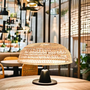 Pantallas de Lámpara de Mesa de Ratán Ecológicas y Fáciles de Usar para Decorar Restaurantes, Hoteles y Hogares - Product Image 2