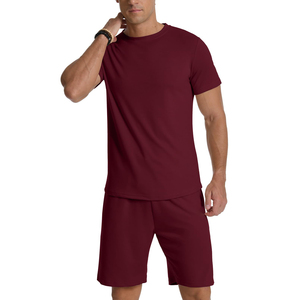 Ensemble court sur mesure de haute qualité avec logo personnalisé, survêtement d'été écologique, ensemble t-shirt et short décontracté 2 pièces pour hommes - Product Image 4