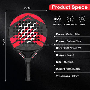 Raquette de beach tennis unisexe entièrement en carbone, noyau en EVA souple avec sac de transport en nylon - Product Image 5