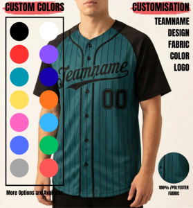 Camiseta de Béisbol Personalizada Sublimada de Dos Tonos con Mangas Raglán, Diseño de Rayas, Uniformes de Softbol para Hombre, Fabricante - Product Image 4