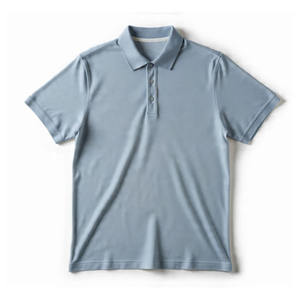 Polo homme uni à manches courtes en tissu tricoté respirant avec logo personnalisé et impression sur le devant - Product Image 3