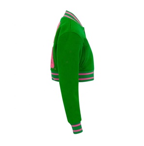Customized Cropped <b>Varsity</b> <b>Jacket</b> <b>Women</b> <b>Bomber</b> <b>Varsity</b> <b>Jacket</b> With Wool Sleeve For <b>Women</b> Letterman Crop <b>Varsity</b> <b>Jackets</b> - Product Image 6