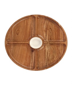 Assiette rectangulaire classique en bois écologique poli, motif personnalisé, usage commercial/fêtes, F S International - Product Image 5