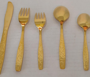 Elegant Modern Stainless Steel Metal <b>Flatware</b> <b>Set</b> Rust Resistant Spoon Fork Knife Dining <b>Set</b> for Hospitality & Table Setting - Product Image 1