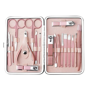 Professional Stainless Steel Lightweight Pedicure Manicure Set with 18 Pieces in <b>Kits</b> with Costum Color & Logo Options - Product Image 1