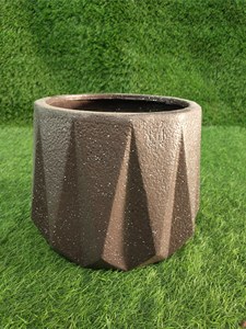 Small Fiberglass geo design FRP Planter with Rough Texture Indoor & Outdoor Flower Pots & Planters for Home & Garden Use - Product Image 6