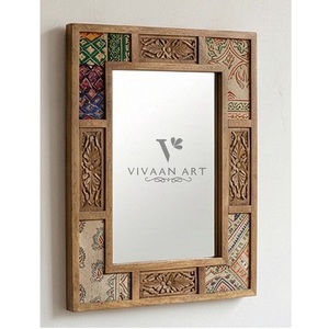 Espejo Decorativo de Pared de Madera Estilo Art Deco Moderno para Sala de Estar, Dormitorio, Baño, Entrada, Decoración del Hogar - Product Image 6