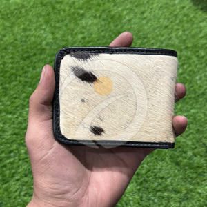 Luxury Genuine Fur Cowhide <b>Wallet</b> Mens <b>Compact</b> Everyday Carry Handmade Rich Natural Leather Texture - Product Image 1