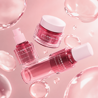 Ensemble d'emballages cosmétiques Glacial Precision 30ml-100ml : Bouteille et pot en verre bleu glace pour ligne d'hydratation haut de gamme Marque privée