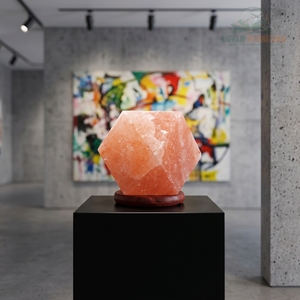 Lámpara de Sal Rosa del Himalaya Geométrica, Luz de Escritorio con Facetas de Diamante Natural para Decoración de Sala de Estar y Dormitorio, Venta al Por Mayor - Product Image 6