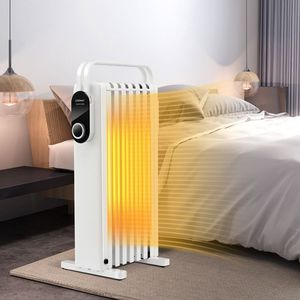 1500W Electric Space Heater Oil-Filled <b>Radiator</b> with Foldable Rack for Home or Office Use - Product Image 1