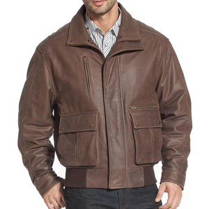 Nouvelle Arrivée 2026 – Blouson Aviateur Confortable en Cuir Véritable pour Homme, Col Rabattu, Style Bomber, en Toile et Cuir, Idéal Hiver - Product Image 3