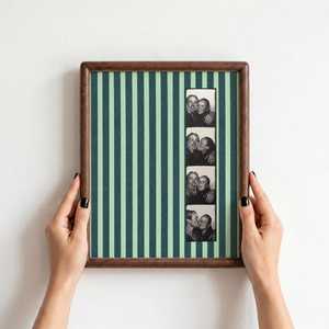 Walnut Wood Photo Booth <b>Frame</b> with Fabric Mat - <b>8x10</b> for Photo Strip & Instant Photos - Product Image 2