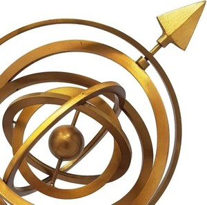 Esfera Armilar de Latón Antiguo de Lujo, Globo Astronómico, Reloj Solar Decorativo, Escultura de Mesa Vintage, Decoración Náutica para el Hogar u Oficina - Product Image 5