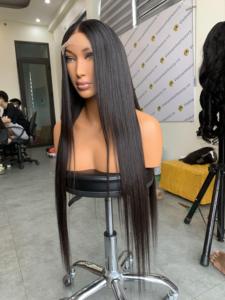 Bob Layer Cut Bone Straight Cabello humano real con flecos Longitud corta del hombro de Vietnamhairluxury - Product Image 4