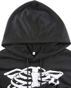 Sweat-shirt à capuche court pour femme, hiver, motif graphique, manches longues, logo frontal ODM, 100% coton, cordon de serrage - Product Image 3