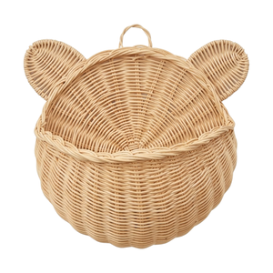 Panier mural décoratif en rotin tressé à la main pour enfants, meuble de rangement artistique, panier suspendu en osier fait main pour chambre de bébé, vente en gros - Product Image 2
