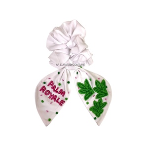 Élastique à cheveux fait main pour femme, inspiré de l'été, orné de perles de rocaille et de broderies de coquillages et d'étoiles de mer, avec queues de ruban, personnalisable, avec pinces - Product Image 3