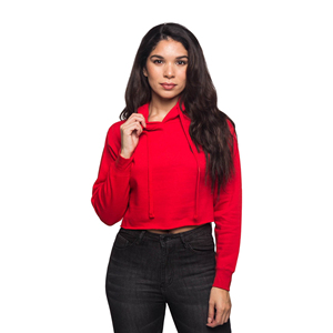 <b>Cheap</b> Price Women Crop Top Hooded Long Sleeve Pullover Cotton/Polyester Blank Oversize OEM Custom Women's Crop Top Hoodie - Product Image 3