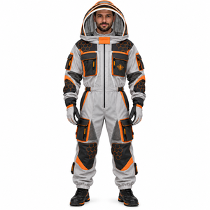 Traje de Apicultor Completo con Cremallera Frontal, Capucha y Guantes Protectores para la Extracción Profesional de Miel - Product Image 4