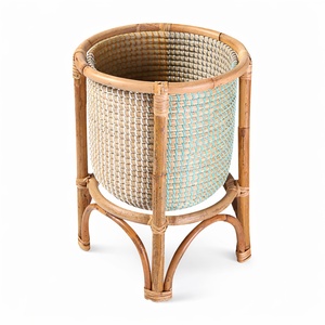 Support à plantes en rotin avec seaux, décoration, porte-pot, panier pour plantes vertes - Product Image 1