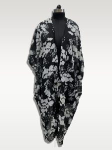 Floral Print Chiffon Maxi <b>Dress</b> V-Neck Batwing Sleeve Loose <b>Boho</b> Style Asymmetrical Hem <b>Summer</b> Casual Wear - Product Image 1