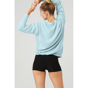 Nouvelle Arrivée T-shirts à Manches Longues pour Femmes Vente en Gros Personnalisée Coupe Ample Décontractée 100% Coton Uni Respirant Couleur Unie - Product Image 5