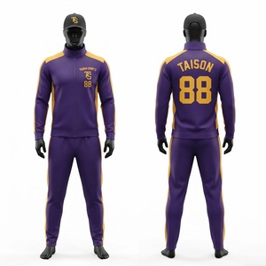 Unisex American Football Training <b>Suit</b> Premium Polyester Interlock 300 GSM Eco-Friendly Waterproof Winter <b>Purple</b> Gold Tracksuit - Product Image 1