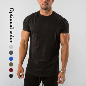 Men's <b>Raglan</b> Short Sleeve T Shirt Crew Neck Blank Sports Training Tee Custom Logo Fitness Workout <b>Top</b> - Product Image 6