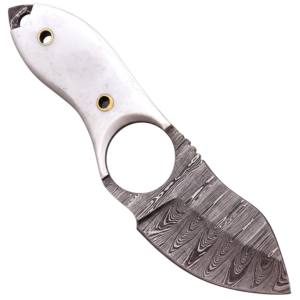 Couteau de survie et de chasse de haute qualité avec manche en bois original, en acier Damas, petit format, personnalisable pour le camping et la randonnée en extérieur - Product Image 2