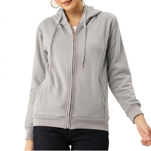 Sudadera con capucha de algodón lavado de alta calidad con cremallera y logotipo personalizado OEM para mujer, estilo oversize, transpirable, para otoño/invierno, estilo urbano, ¡novedad! - Product Image 3