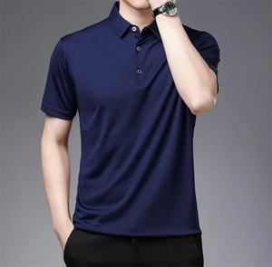 2024 เสื้อโปโลลำลองผู้ชายสีทึบใหม่สำหรับธุรกิจแฟชั่นฤดูร้อนลำลองแขนสั้นเสื้อที่สวมใส่สบายและระบายอากาศได้ดี - Product Image 2